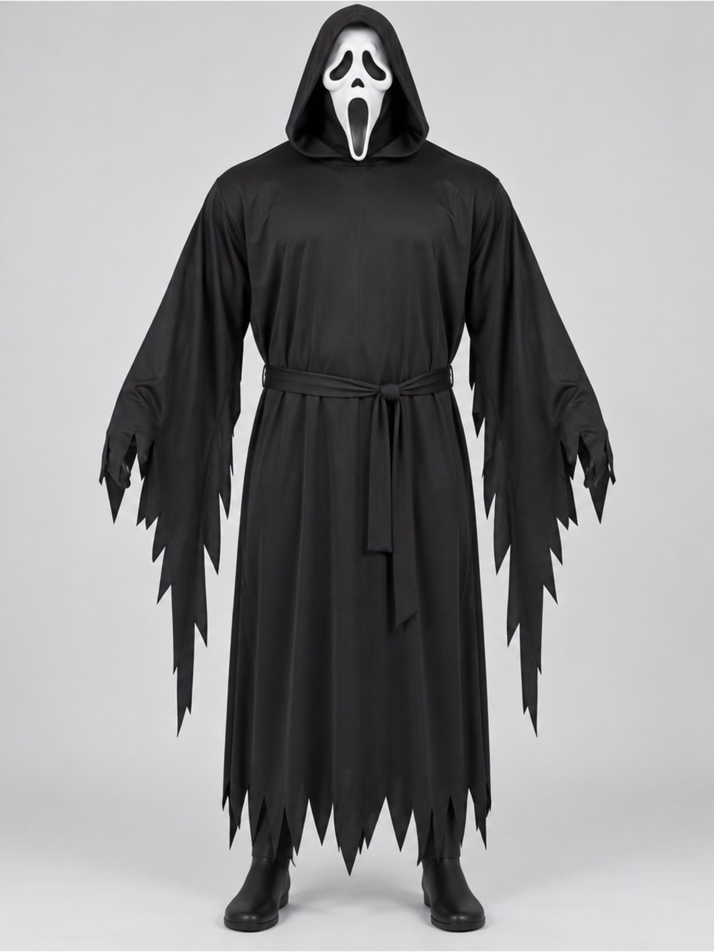 Ghost Face Men’s Plus Size Costume Robe Mask Belt Up to 300 Lbs